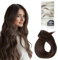 Rich Choices Clip in Extensions Echthaar 5 Stück Clip Extensions 40cm #2 Dunkelbraun Haarverlängerung Echthaar Remy Seidig Gerade Invisible Clip ins Haar Extensions Natürlich - Dünne Tressen