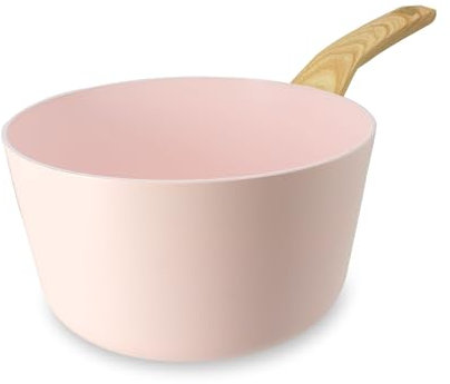 MENASTYL - Casserole 20cm avec revêtement antiadhésif céramique (Sans PFAS/Sans PTFE) tous feux dont induction - En Aluminium - Gamme Colorama - Rose - 6020925
