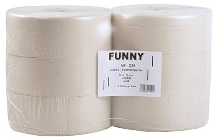 VEPATIM 6 Rollen Jumbo Toilettenpapier Jumborollen 2-lagig Recyclingpapier