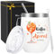 Aperol Weinbecher Edelstahl, Aperol Spritz Wein Geschenke, Weinbecher mit Kaffee weil es für Aperol zu früh ist, 12oz Weinbecher mit Deckel, Stroh und Strohhalmpinsel, Partygeschenk für Freundin Ape