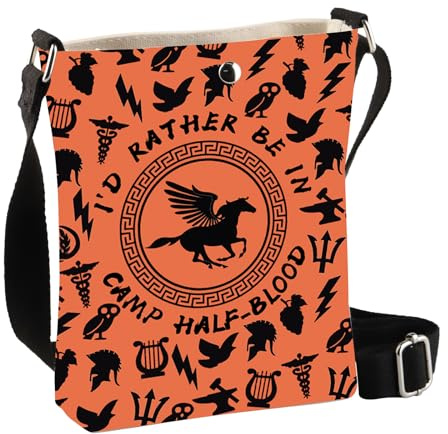 PLITI Camp Half Blood Gift Percy Fans Gift I'D Rather Be In Camp Halbblut Crossbody Bag für buchische griechische Mythologie Liebhaber