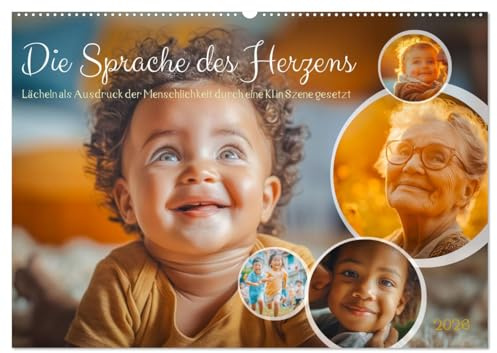 Die Sprache des Herzens - Lächeln als Ausdruck der Menschlichkeit durch eine KI in Szene gesetzt (Wandkalender 2026 DIN A2 quer), CALVENDO ... ganz besondere Weise. (CALVENDO Menschen)