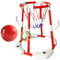 SHITOOMFE Basketball Hoop Piscina, Cerchio da Basket da Piscina, 2 in 1 Giocattoli ＆ ad Anello, Partite galleggianti con 1 Palline e 12 Anelli per Adulti per Bambini, Rosso