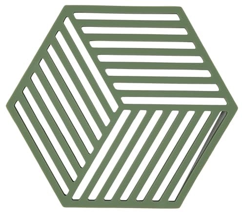 Zone Denmark Hexagon Topfuntersetzer Hitzebeständig, Silikon Untersetzer, Praktische und Dekorative Topf-Untersetzer, Spülmaschinenfest, 16 x 14 cm, Grass