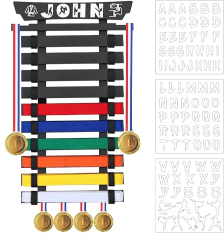 Niciksty Kampfsport Gürtelhalter für 10 Gürtel | Bambus Taekwondo-Gürtelständer Wandhalterung. Ideal für Karate, Taekwondo & Kampfsport.