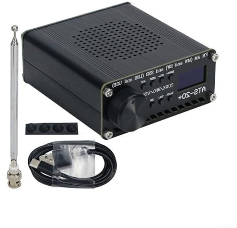 Ricevitore radio a banda completa, ATS-20+ Plus ATS20 V2 SI4732 ricevitore radio multi-banda per DSP con antenna e display OLED da 0,96 pollici, supporta FM AM e SSB
