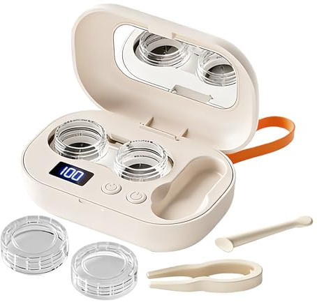 Generisch Nettoyeur de lentilles de contact à ultrasons, nettoyeur électrique à ultrasons | Appareil de soin des lentilles, pour salle de gym, bureau, extérieur, hôtel, sport, jogging, fitness
