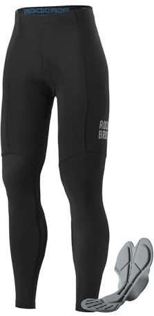 ROCKBROS Radhose Herren mit Sitzpolster, Leichte und Atmungsaktive Schnelltrocknende Fahrradhose Lang mit Reflektierend für Frühling und Sommer, Kompression Radlerhose für Rennrad MTB Training