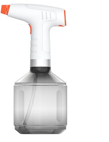 Ubric Regadera eléctrica portátil de 0,9 L, recargable por USB, con pulverizador y ajustes de pulverización ajustables para regar, fertilizar y limpiar plantas de jardín.