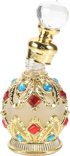 JHKNNK Nachfüllbare Parfümflasche Gold aus Glas und Metall, 15ml