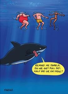AniMalfunction Full Fat, Half Fat OR Fat Free, Funny Birthday Card
