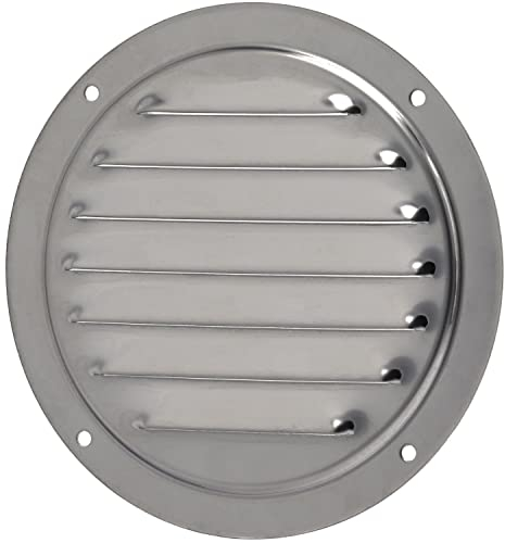 OPIOL QUALITY Kiemenblech TYP E 125 mm (2 Stück) aus rostfreiem Edelstahl A2 Lüftungsgitter Lüfter Rundlüfter Kiemenlüfter Metall lüftungsgitter Lüftungsrosette Edelstahl