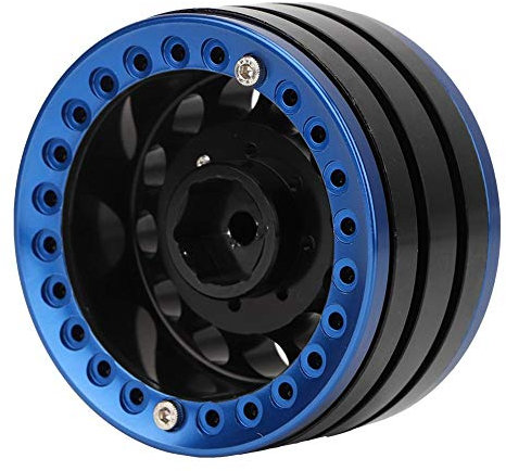 Drfeify RC Felgen Nabe, RC Crawler Car Radnabe Aluminium Beadlock Felgen Naben, 4er Pack(schwaz blau) Playing Accessories Musical Instrument Accessories