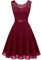 Berylove Abiti da Cocktail Corto Pizzo Chiffon Elegante Abito da Sposa da Sera per BanchettiBLP7005 B-DarkRed S