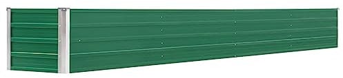vidaXL Letto di Coltura Rialzato Vaso Portafiori Piante Giardino Giardinaggio Robusto Ampio Sicuro Fioriera 320x40x45 cm in Acciaio Zincato Verde
