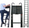 5m Portable Heavy Duty Multi-Purpose Aluminium Telescopic Ladder Extendable, with Detachable Hook, 150 Kg Load Capacity, Black