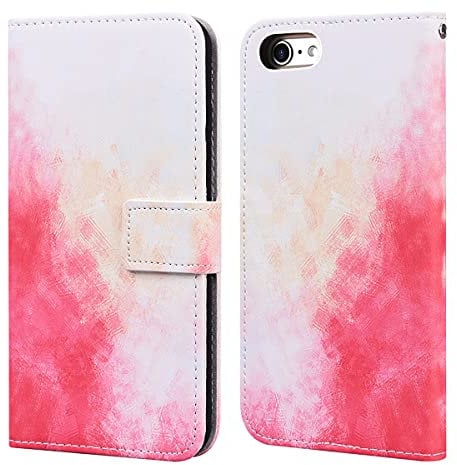 Flip phone case for Iphone 6 plus Iphone 6S PLUS PU Leather Wallet Card Slots Flip Case Watercolor Gradient Ramp Graffiti Art Printing with Stand Function Magnetic Protective Cover