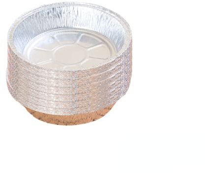 DRYEN 50 teglie in alluminio da 20 cm, contenitori rotondi usa e getta con pareti angolate, teglie da forno in alluminio resistente