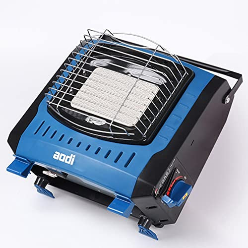 YKYR Gas-Heizstrahler Tragbare Gasheizung Für Außen, Zeltheizung Compact Gasheizer, Winter Außenwärmeheizung Mit Umfallschutz Und Griff (Color : Blue)
