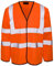 Expert Workwear Hi Vis Viz Long Sleeve Waistcoat Vest Work Hi Viz Mens Jerkin Yellow - Class 3 Protection (L, Orange)