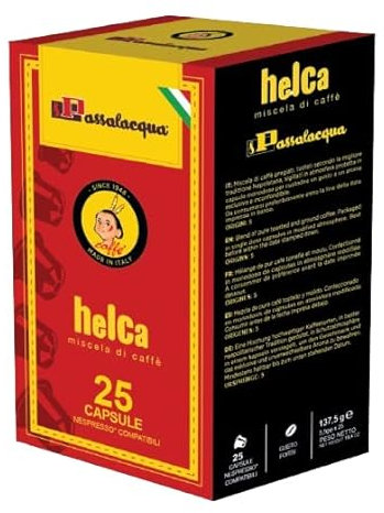 CAFÉ PASSALACQUA HELCA - GUSTO FORTE - Box 25 CAPSULES COMPATIBLES NESPRESSO 5.5g