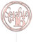Personalised Round Happy Birthday Acrylic Cake Topper by KreateSquare | Custom Colour Any Name & Any Age Acrylic Cake Decoration for 1st 10th 16th 18th 20th 21st 30th 40th (Rose Gold)
