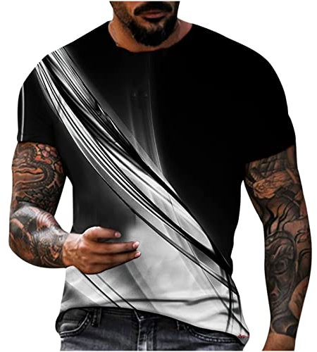 EMATOP T Shirt Herren Sommer Sport Oberteile Casual Rundhals Tunika Tops Vintage Basic Kurzarm Tee Shirts Lustig Neuartiger Druck Sporthemd Schnell Trocknende Sportshirt Regular Fit Laufshirt
