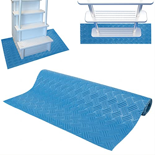 Tapis d'échelle de Piscine, antidérapant pour revêtement de Piscine, Tapis d'échelle de Piscine pour revêtement de Piscine et Protection d'escaliers (36 x 9 Pouces)