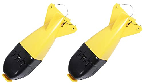 Angelköderrakete, 2 Stück Spomb Karpfenangeln, gelbe Futterrakete, Köderschwimmer, Köderhalter zum Karpfenangeln