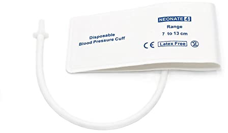 Sino-K Manguito desechable para presión arterial para recién nacidos, 7-13 cm, circunferencia del brazo con conector SCB50, paquete de 10