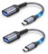JSAUX Adapter USB C auf USB [2 Stücke], OTG USB Typ C Adapter Kabel kompatibel mit iPhone 16 Pro Max/15 Pro Max, iPad, MacBook Pro/Air, Galaxy S24/S23/S22 Ultra, Huawei P50-grau