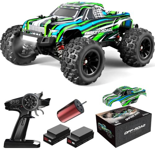 YONCHER YC380 Pro Voiture Télécommandée Tout Terrain, 1:16 62+Km/h Moteur Brushless pour Adultes et Enfants, 2.4GHz 4WD RC Monster Truck, 4x4 Voiture Camion Crawlers