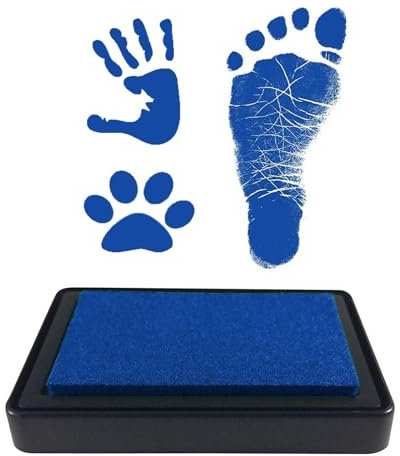 Baby Fußabdruck Handabdruck, Baby Stempelkissen, wiederverwendbare Stempelkissen, leicht abwaschbar (blau)
