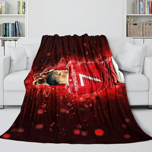 Ronaldo Modisch Komfort Decke - Fußball Flanell Decke Für Sofa Bett Krippe Reisen Camping Dekor - Kinder Jugendliche Erwachsene - Weihnachten Geburtstag Geschenk Idee(150x200cm)