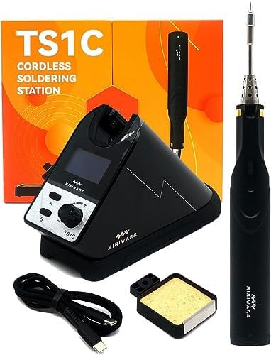 Charmgle Soldering Station Cordless Smart Soldering Iron Kit, Portable Mini Soldering Iron Pen Set Bluetooth Electric Welding Tool with Tip Fast Heating for TS80/80P
