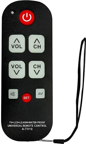 Universal Big Button TV Remote for Seniors, Elderly - Simple Remote - Easy to Use and Set Up with Learning Functions for TV & TV Box Controller, Dementia Friendly Gifts