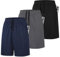 ZENGVEE 3 Pack Men's Running Shorts Gym Exercise Shorts Men with Pocket Quick Dry Sports Shorts for Workout Sport Training Tennis Basketball Quick Dry Short(0904-Black Grey Navy-L)