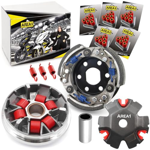 Area1 Tuning Variomatik-Set + Tuning Kupplung für 50ccm 2-Takt. kompatibel mit Speedfight 3 Speedfight 4 Jetforce Citysta, Django Elystar Ludix Kisbee Looxor New Vivacity TKR Streetzone