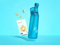 Air Up Gourde originale de 650 ml Bleu océan avec dosettes sans BPA, 0 calories (bouteille bleu océan avec 3 dosettes à la pêche)