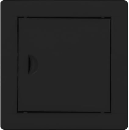 Revisionstür Revisionsklappe Wartungsklappe mit Schnappverschluss, verzinktes pulverbeschichtetes Stahlblech Schwarz matt (1, Breite x Höhe: 150 x 150 mm)