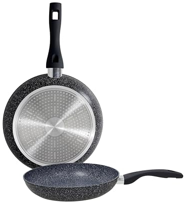 Tognana Black Gemstone, set 2 padelle 24/28 cm, alluminio, nero
