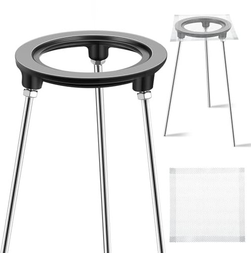 Hicarer 30,5 cm Stativ mit 4 Stück Netzsieb, Labor, Bunsenbrenner, Stativständer, Gusseisen, abnehmbare Beine, experimentelle Lehrausrüstung zum Heizen und Löten, Labor, Chemie, Bildung