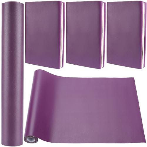 CRASPIRE 55 x 11.8 Buchtuch Aus Kunstleder, Violett, Für A4-A8-Bücher, Bindung, Glatte PU-Oberfläche, Polyurethan-Beschichtete Vlies-Basis, Schutzfolie, Buchumschlag, Album, Scrapbooking, DIY Buchtuch