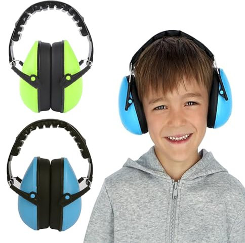 VireEyU 2 Pack Kinder Gehörschutz - Faltbarer Kapselgehörschutz für Kinder von 3-16 Jahren - NRR 21dB Lärmschutz Ohrenschützer für Schlaf, Reisen, Karnevalsumzüge, Autismus - Noise Cancelling