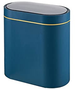 OUYUE Trash Can Smart Sensor Trash Can Electronic Automatic Household Bathroom Toilet Waterproof Narrow Seam Storage Bucket Smart Home Trash Bin Garbage Can Waste Bin Trash Bin(Blue,7L)