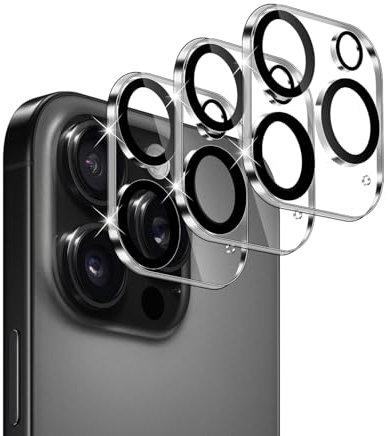 QULLOO Pellicola Fotocamera per iPhone 16 Pro/ 16 Pro Max, Durezza 9H Vetro Temperato Lente Protettiva, HD Chiaro Anti-Graffio Protezione Obiettivo Della - 3 Pezzi