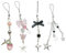 Greabuy Schlüsselanhänger für Frauen, 4 Stück, Schleife, Stern-Anhänger, Handy-Charm-Aufhängung, Seil, süße Handykette, Tasche, Dekoration, Schlüsselband, Schlüsselanhänger-Zubehör, rose