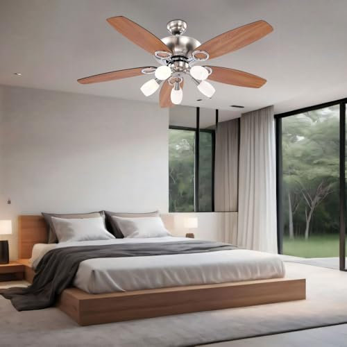 LED Deckenventilator Ventilator mit Zugschalter und Beleuchtung Lampe Ventilator