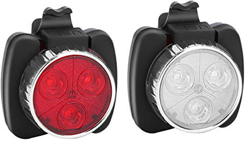 LED Licht Set USB Aufladbar, Helles Licht, Kompakt und Wasserdicht, Langlebiger 650mAh Akku, LED Lampe Set für Außenbereich, kann auch als Kinderwagen Licht/Helm Licht (schwarz)