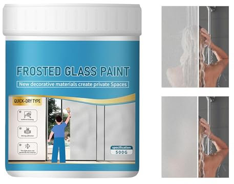 Pzuryhg Peinture de salle de douche, peinture d'intimité pour salle de bain, bouteille en verre, peinture artisanale, peinture pour porte coulissante, effet verre dépoli, peinture pour verre